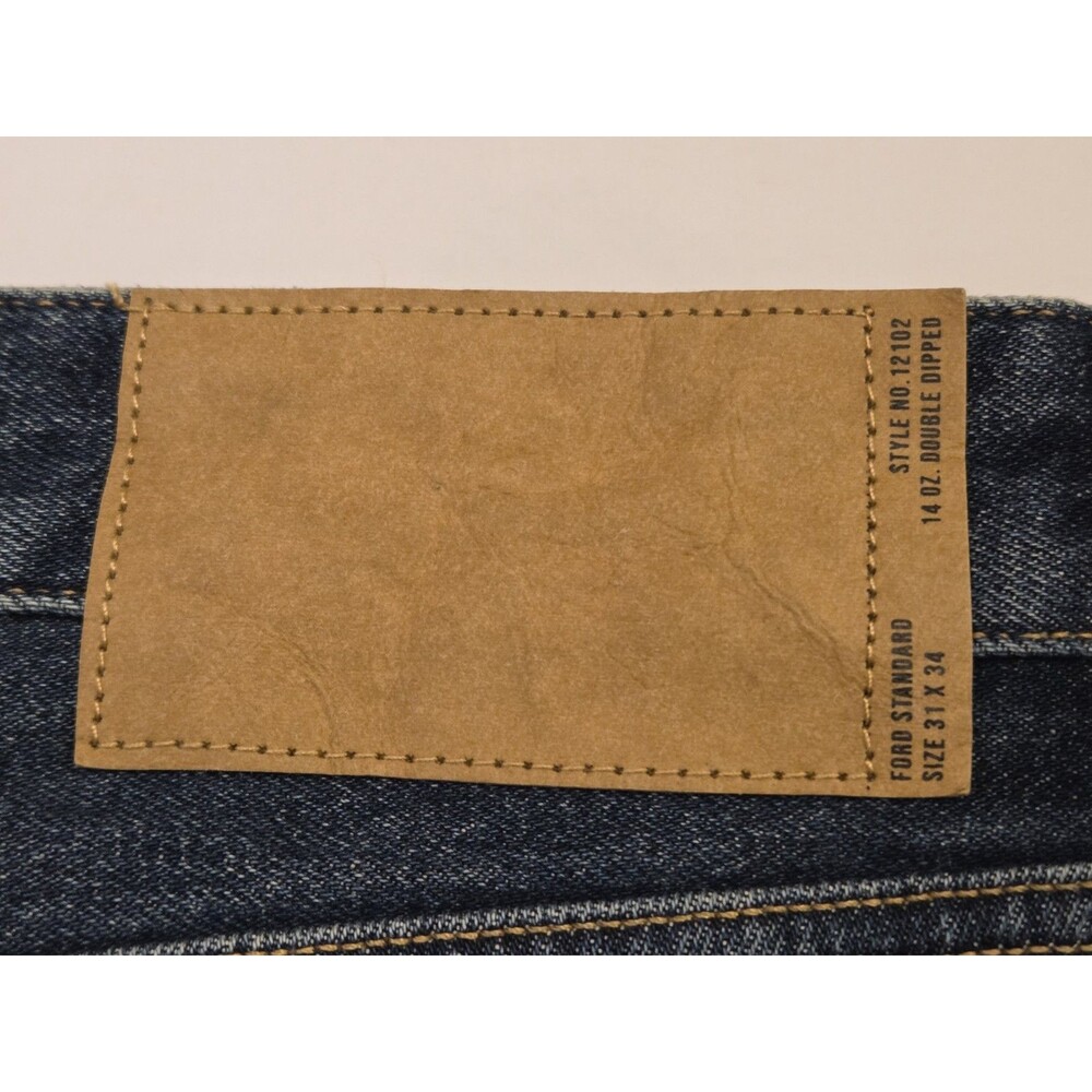 NWOT Buck Mason Ford Standard Jeans 31x34 Double Dipped 14oz Denim Dark Wash - Picture 5 of 11